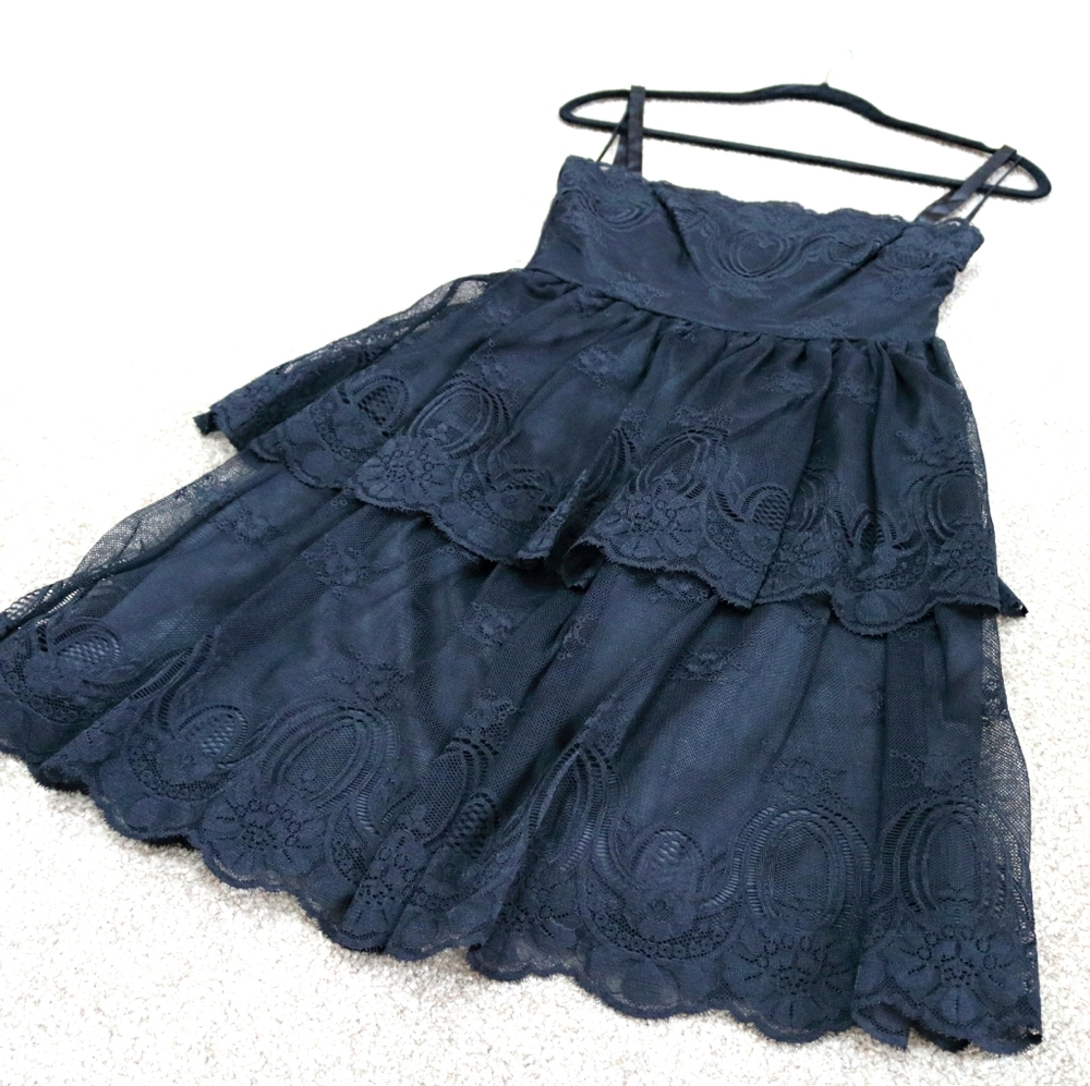 Designer Lace, A-line LBD mini.